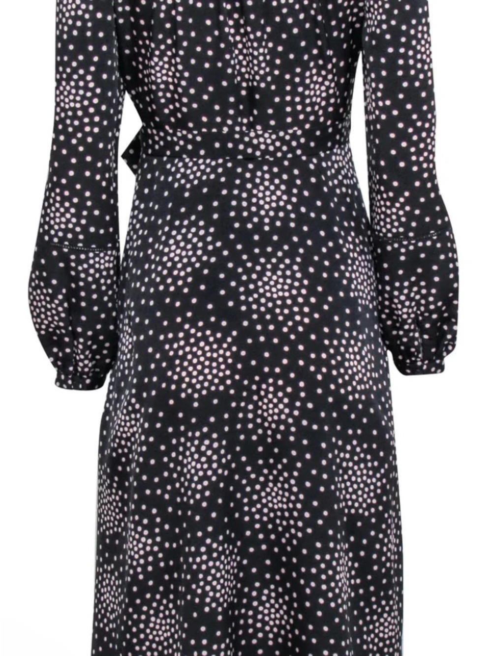 kate spade Black Dress with Soft Pink Dot Starburst Print - Long Sleeve Sz 2